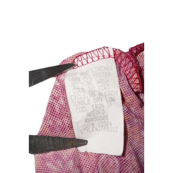 Y2K-Inspired Sheer Boho Wrap Blouse – Pink Paisley – Size M - Picture 4 of 4